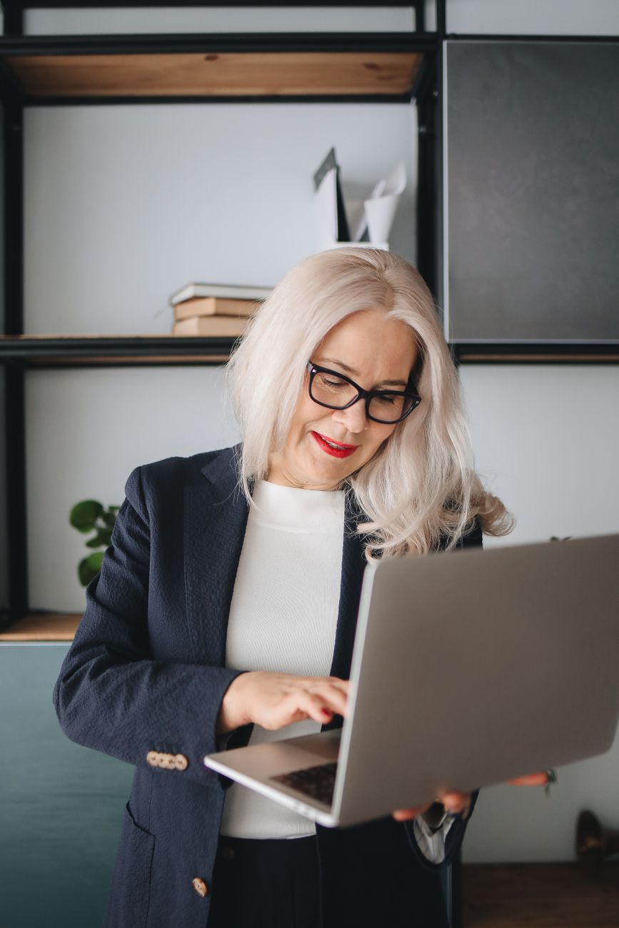 Senior female technology executive executive corporate headshot
